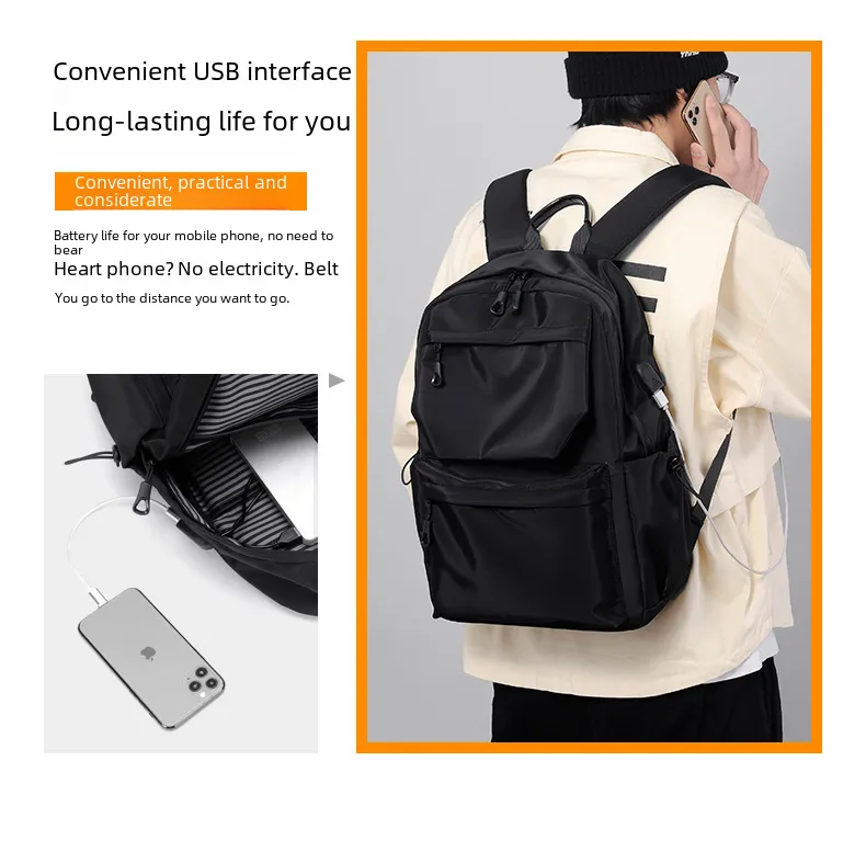 Backpack Men's Business Backpack Fashion Oxford Cloth Large Capacity Satchel Student School Bag Computer Bag Men's Bag display picture 3