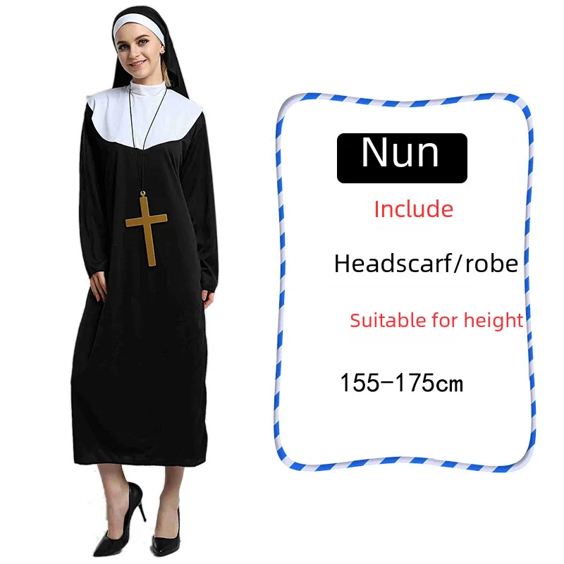 Cosplay Nuns Robe Party Cosplay Costume Drama Stage Performance display picture 1