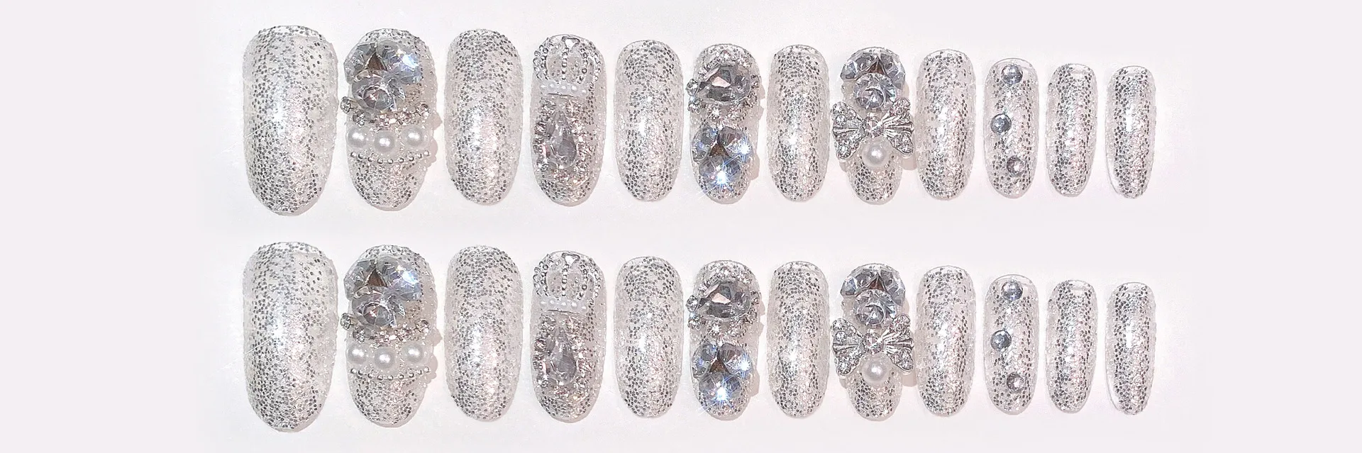 Wearing Nail Finished Nail Art 24 Pieces Boxed Fake Nails Wholesale Shining Gem Bride Nail Art Patch U36 display picture 9