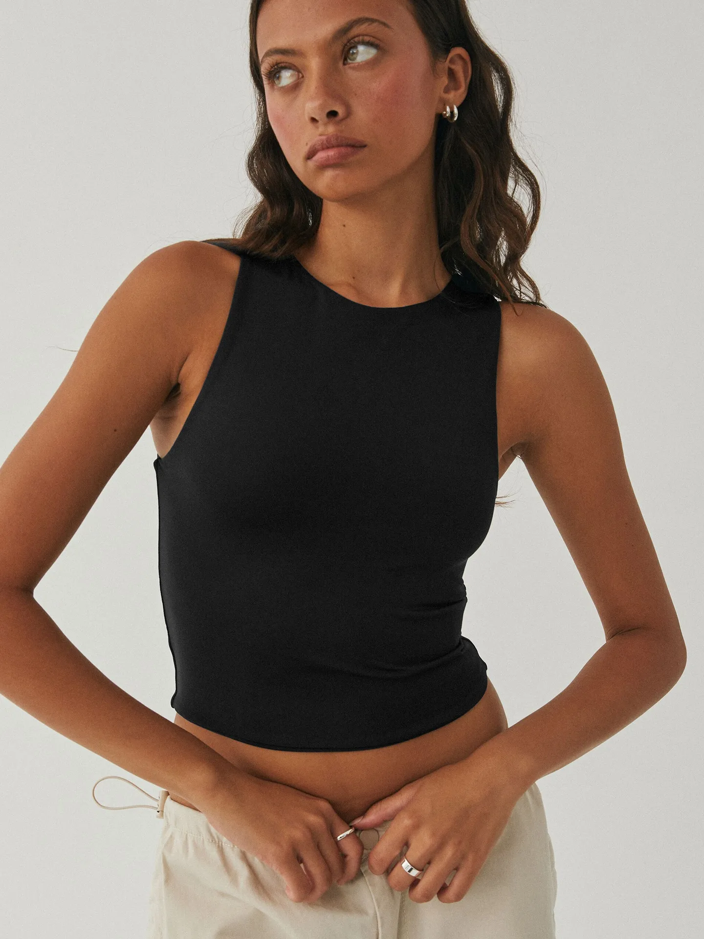 Spice Girl Fashion Spring And Summer Y2K Sleeveless Vest Slim-fit Slimming Inner Wearing Outer Wearing Sports Short Top For Women display picture 33