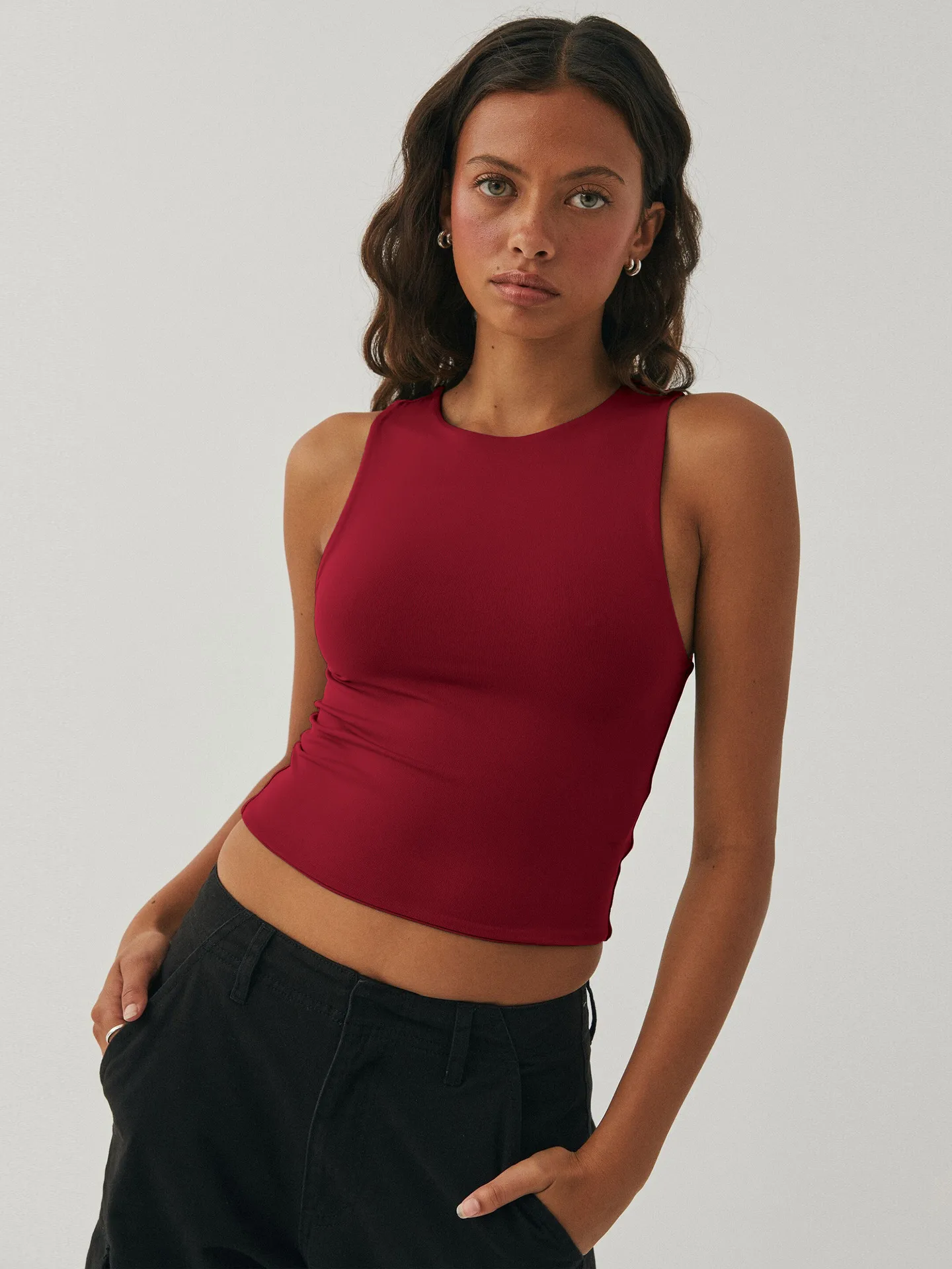 Spice Girl Fashion Spring And Summer Y2K Sleeveless Vest Slim-fit Slimming Inner Wearing Outer Wearing Sports Short Top For Women display picture 36