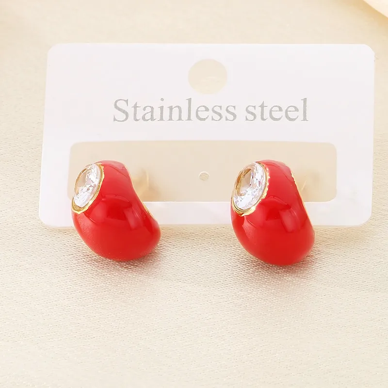 1 Pair Vintage Style Water Droplets 304 Stainless Steel 18K Gold Plated Ear Studs display picture 6