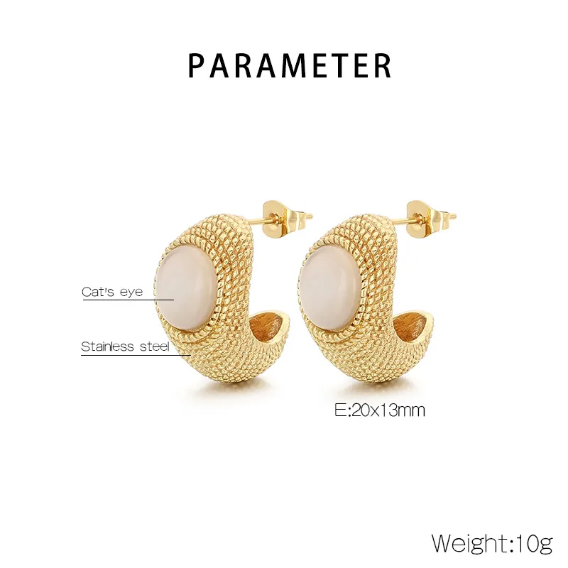 1 Pair Vintage Style Water Droplets 304 Stainless Steel 18K Gold Plated Ear Studs display picture 1