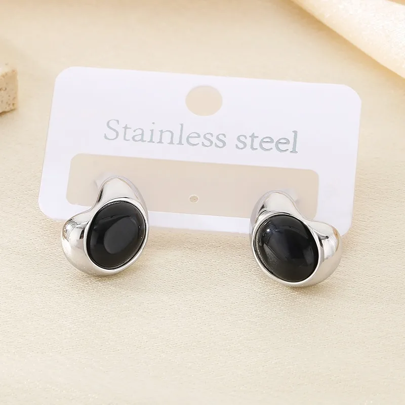 1 Pair Vintage Style Water Droplets 304 Stainless Steel 18K Gold Plated Ear Studs display picture 12