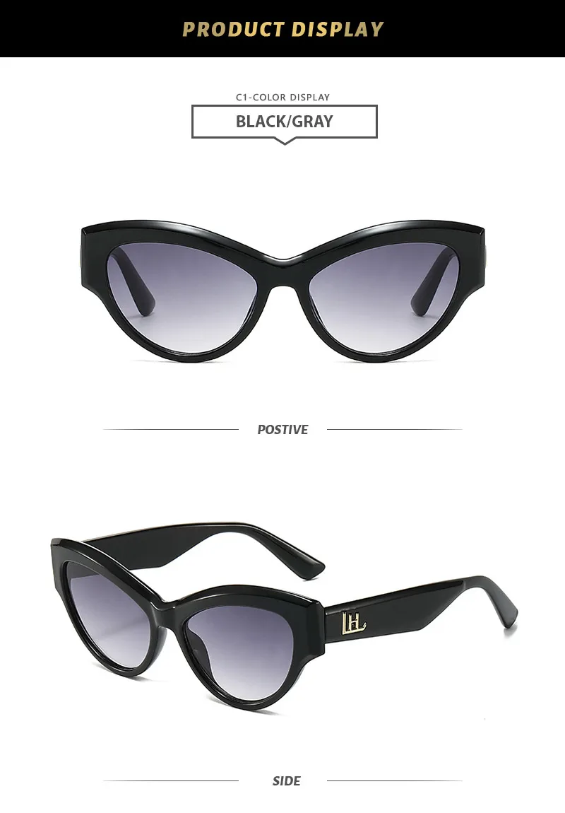 Basic Simple Style Solid Color Ac Cat Eye Full Frame Women's Sunglasses display picture 4