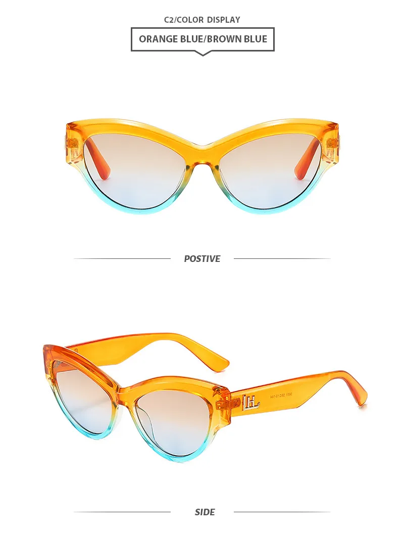 Basic Simple Style Solid Color Ac Cat Eye Full Frame Women's Sunglasses display picture 5