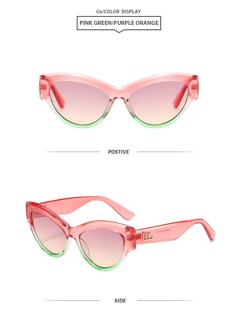 Basic Simple Style Solid Color Ac Cat Eye Full Frame Women's Sunglasses display picture 9