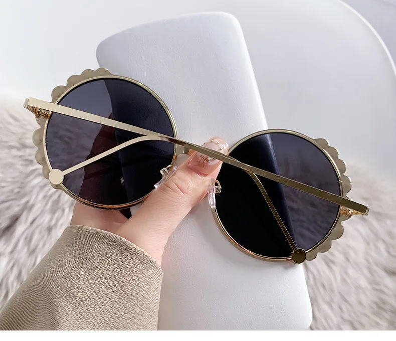 Basic Lady Geometric Ac Round Frame Pearl Full Frame Women's Sunglasses display picture 3