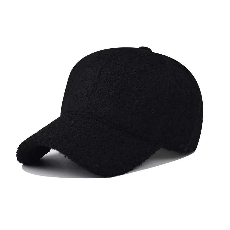 New Lamb Wool Solid Color Baseball Cap Cap Outdoor Sun Hat Wholesale display picture 4