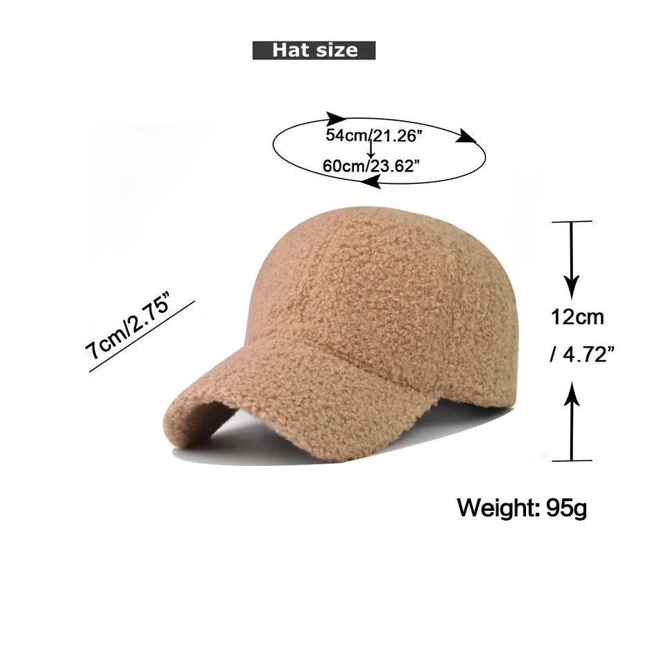 New Lamb Wool Solid Color Baseball Cap Cap Outdoor Sun Hat Wholesale display picture 1
