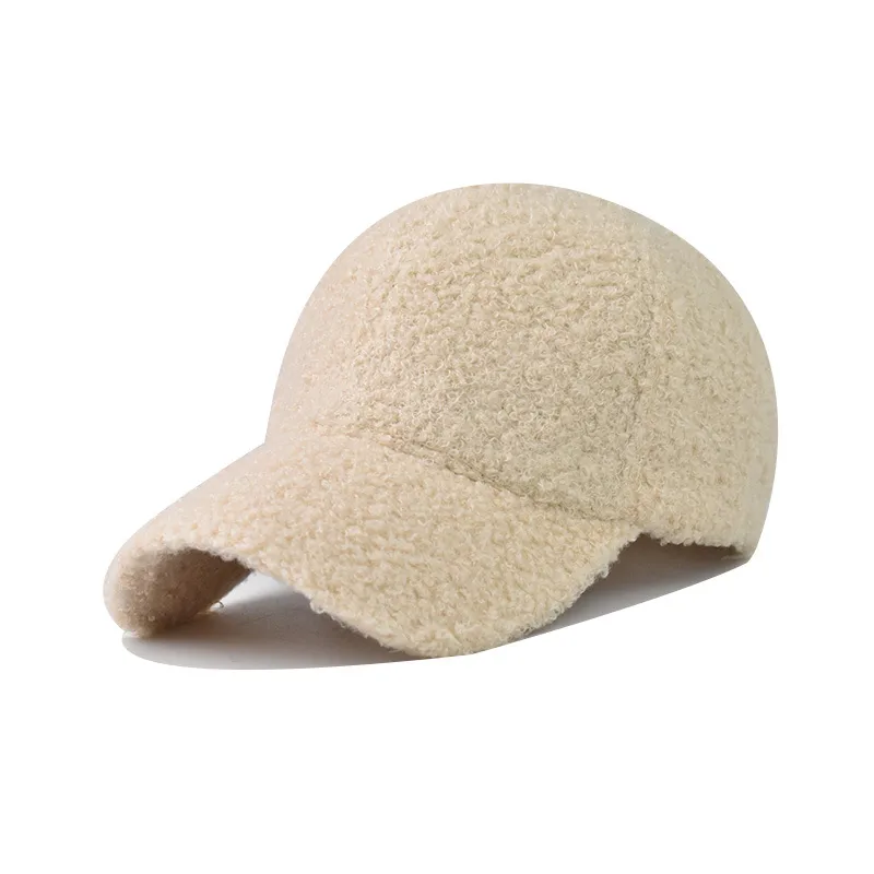 New Lamb Wool Solid Color Baseball Cap Cap Outdoor Sun Hat Wholesale display picture 2