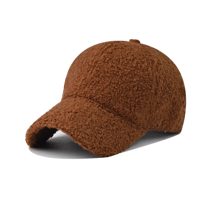 New Lamb Wool Solid Color Baseball Cap Cap Outdoor Sun Hat Wholesale display picture 7
