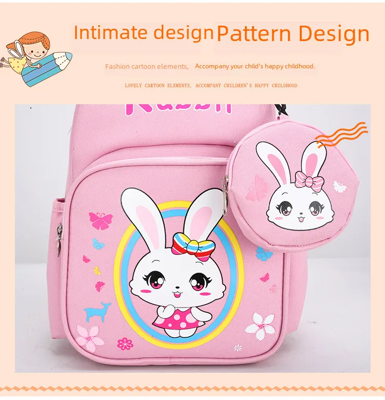 Pupils' Bag With Coin Purse Children's Printed Schoolbag Cute Cartoon Children's Ridge Protection Schoolbag display picture 1