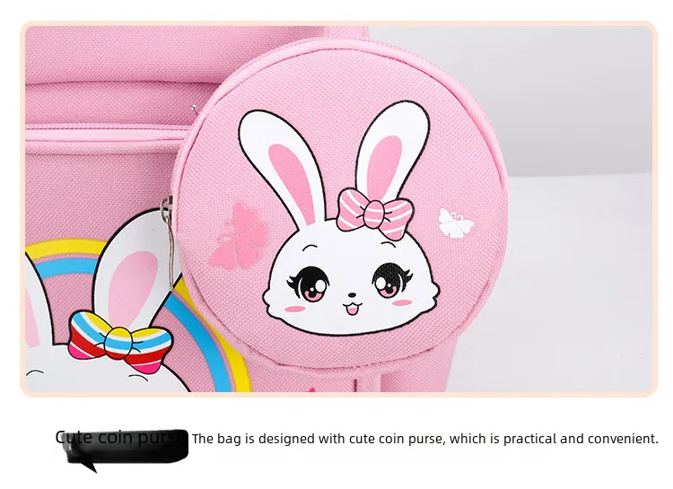 Pupils' Bag With Coin Purse Children's Printed Schoolbag Cute Cartoon Children's Ridge Protection Schoolbag display picture 9