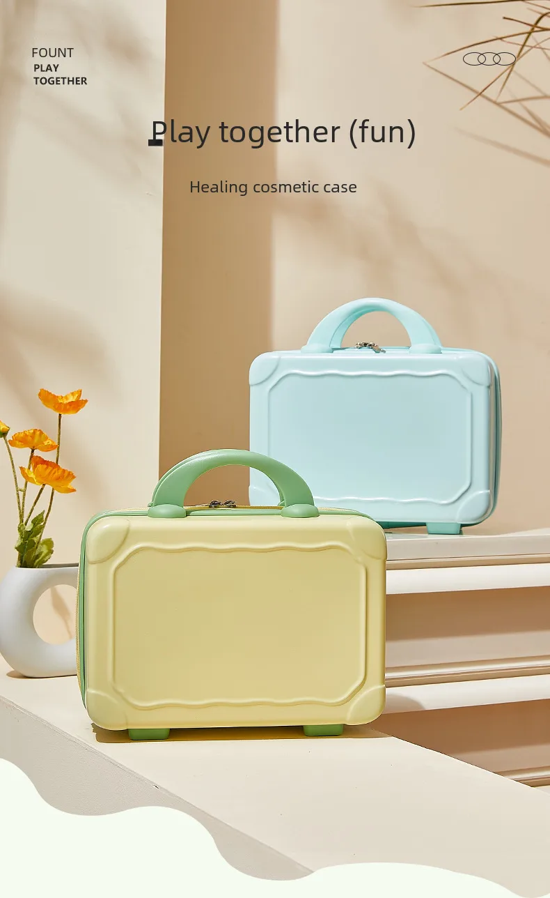 Suitcase Makeup Bag Small Case Zipper Women's Suitcase Short Distance Mini Storage Case Suitcase Accompanying Gift Bag display picture 1