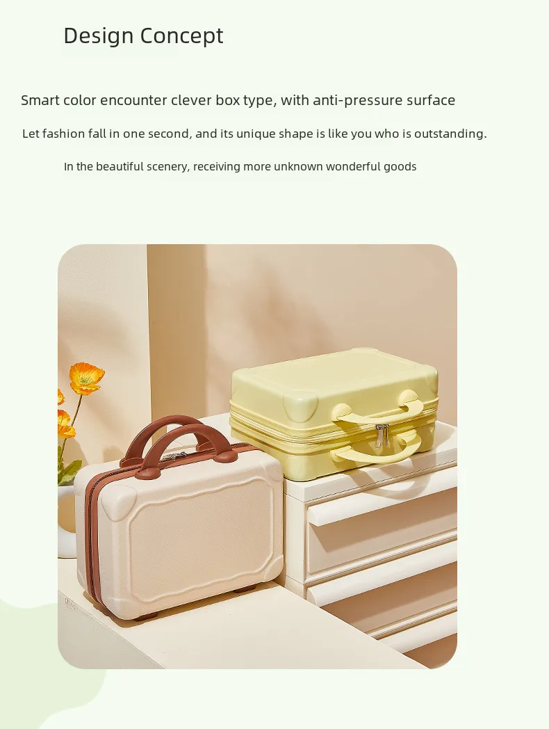 Suitcase Makeup Bag Small Case Zipper Women's Suitcase Short Distance Mini Storage Case Suitcase Accompanying Gift Bag display picture 2