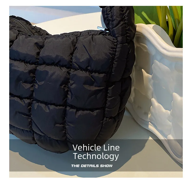 Autumn And Winter Mini Cloud Handbag Korean Style New Down Cotton-padded Underarm Bag Bubble Elastic  Handbag display picture 4
