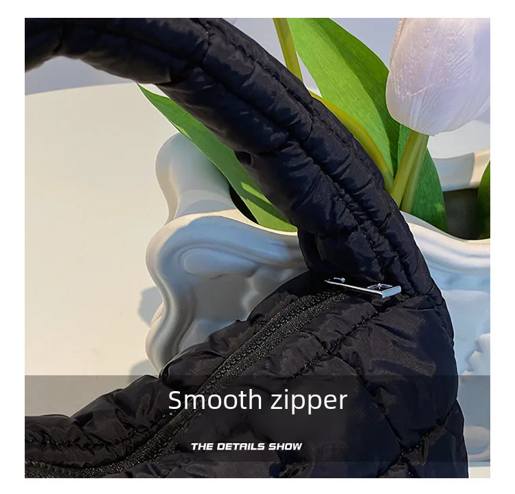 Autumn And Winter Mini Cloud Handbag Korean Style New Down Cotton-padded Underarm Bag Bubble Elastic  Handbag display picture 5