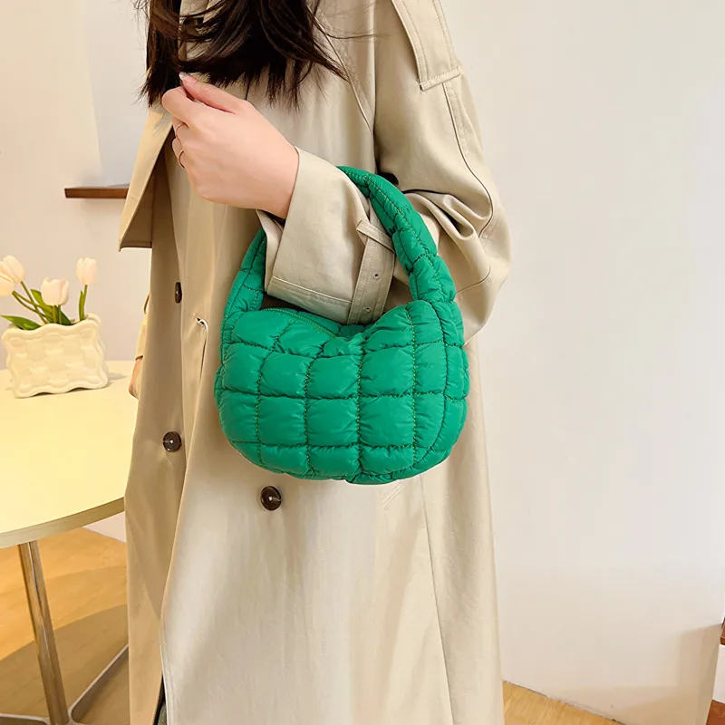 Autumn And Winter Mini Cloud Handbag Korean Style New Down Cotton-padded Underarm Bag Bubble Elastic  Handbag display picture 9