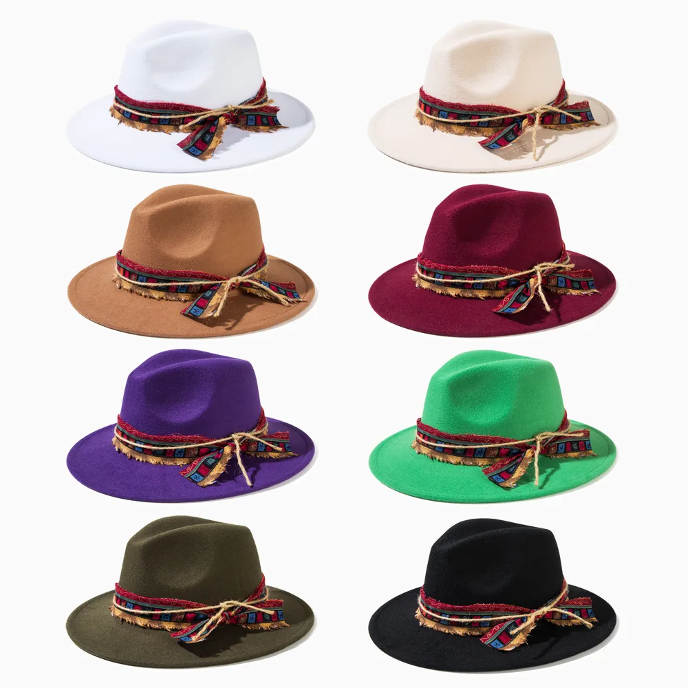 Unisex Casual Elegant Solid Color Flat Eaves Fedora Hat display picture 9