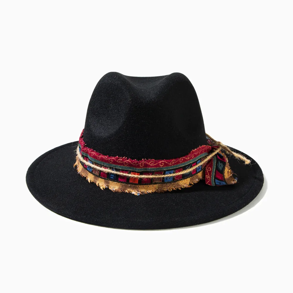 Unisex Casual Elegant Solid Color Flat Eaves Fedora Hat display picture 3