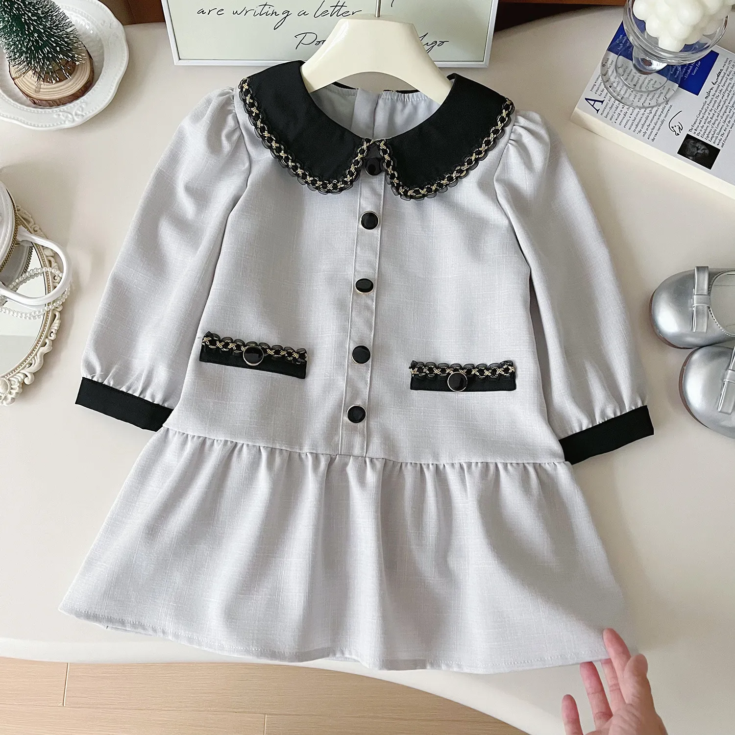Princess Cute Color Block Cotton Girls Dresses display picture 2