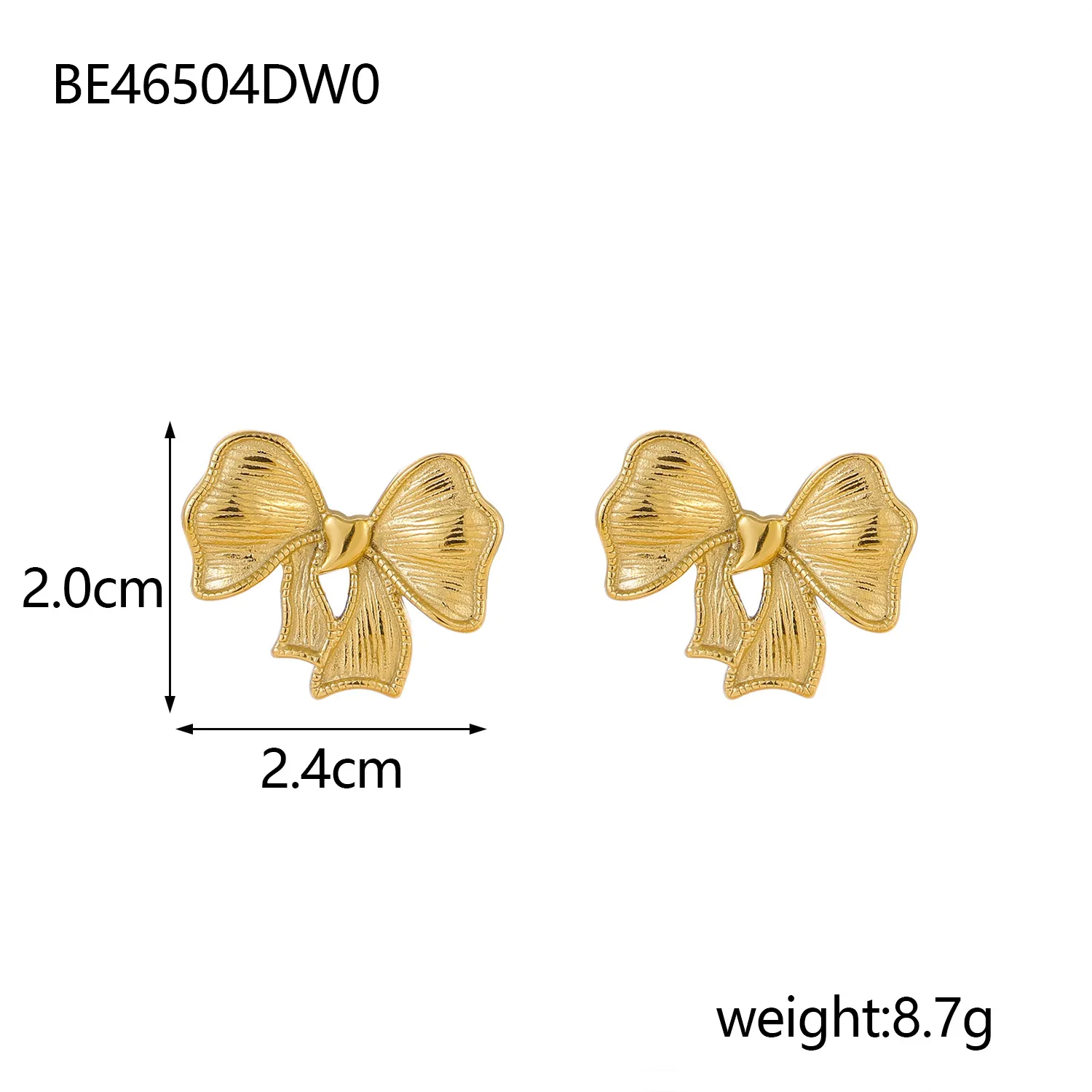 1 Pair Simple Style Bow Knot 304 Stainless Steel 18K Gold Plated Earrings display picture 4
