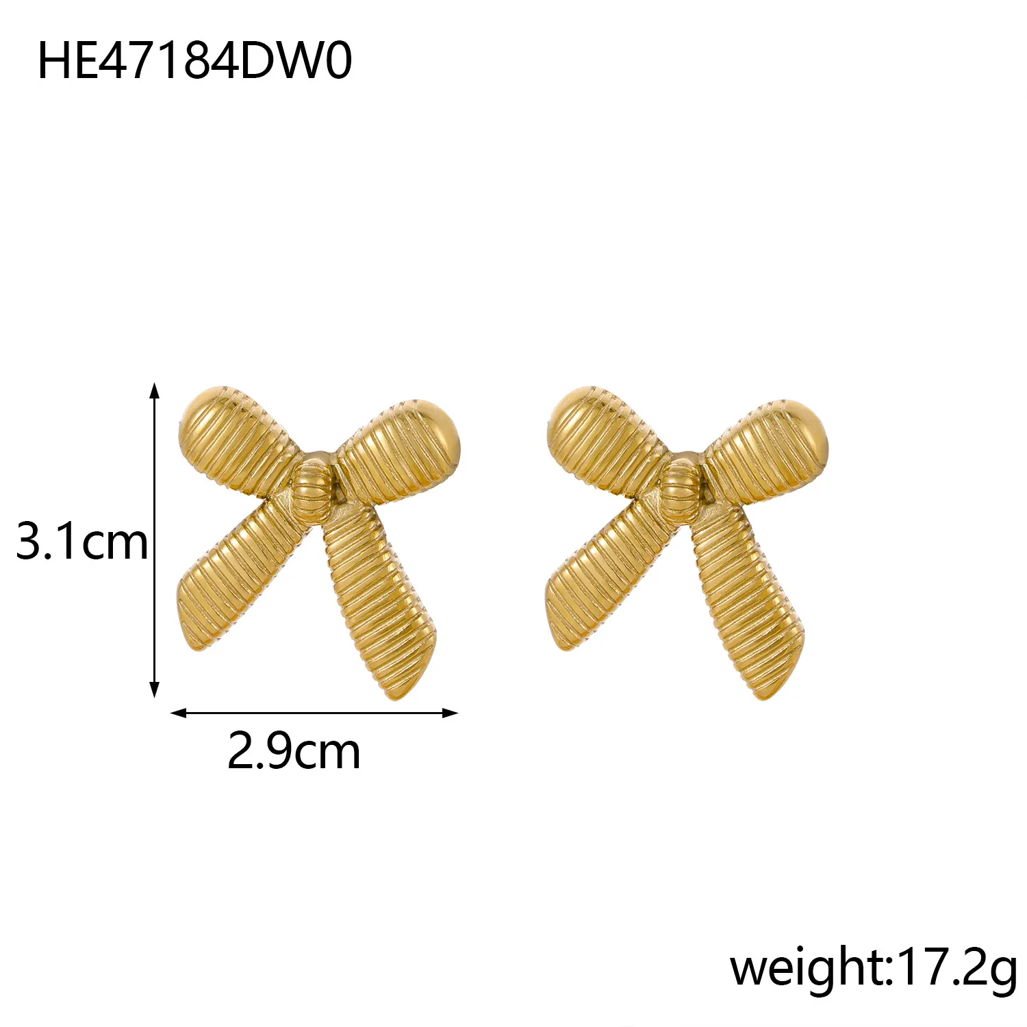 1 Pair Simple Style Bow Knot 304 Stainless Steel 18K Gold Plated Earrings display picture 33
