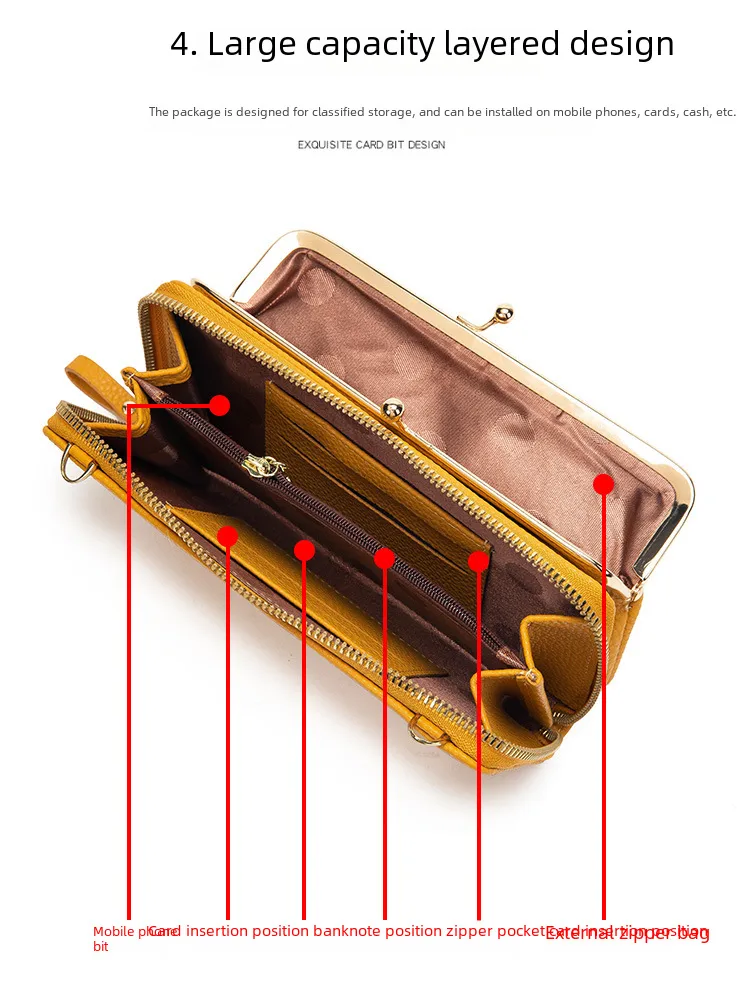 Candy Color Fashion Large Capacity Mobile Phone Bag Women's Wallet Bag Square PU Leather Change Hand Bag display picture 5