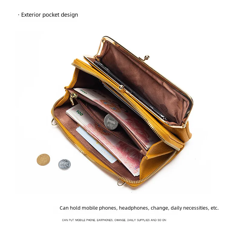 Candy Color Fashion Large Capacity Mobile Phone Bag Women's Wallet Bag Square PU Leather Change Hand Bag display picture 6