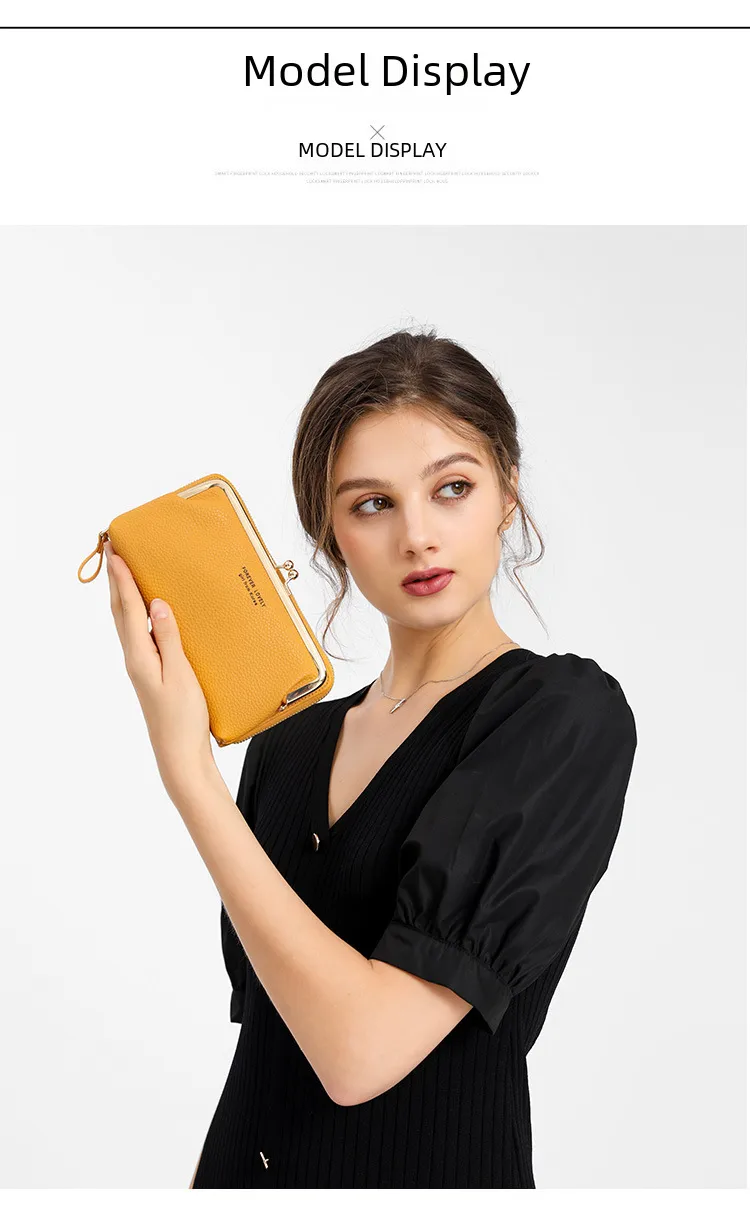 Candy Color Fashion Large Capacity Mobile Phone Bag Women's Wallet Bag Square PU Leather Change Hand Bag display picture 9