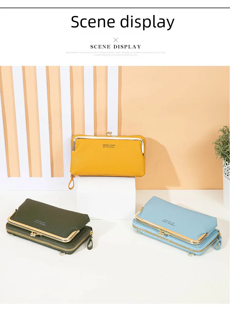 Candy Color Fashion Large Capacity Mobile Phone Bag Women's Wallet Bag Square PU Leather Change Hand Bag display picture 12