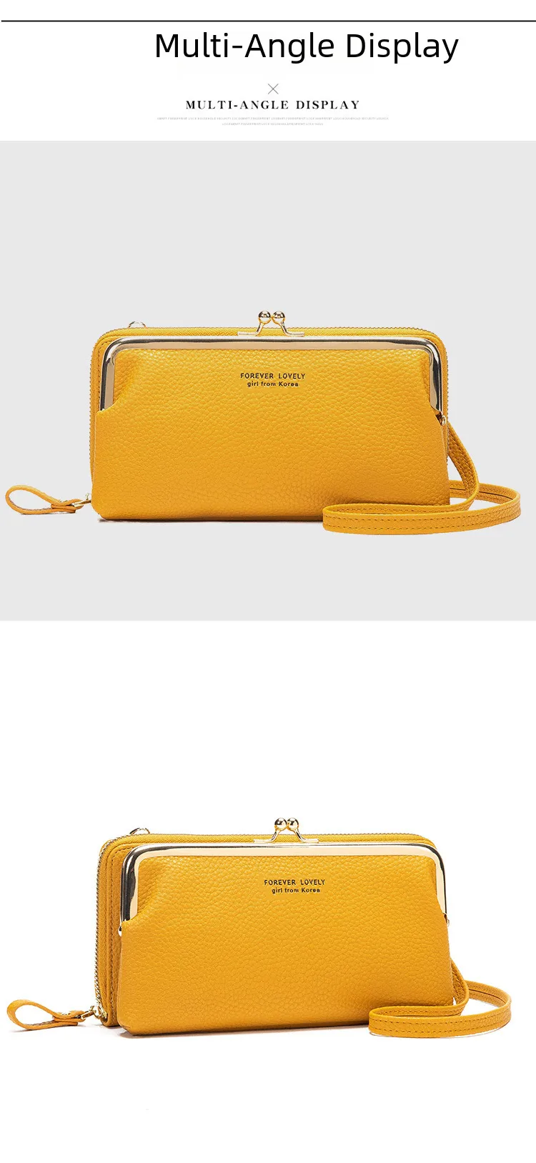 Candy Color Fashion Large Capacity Mobile Phone Bag Women's Wallet Bag Square PU Leather Change Hand Bag display picture 15