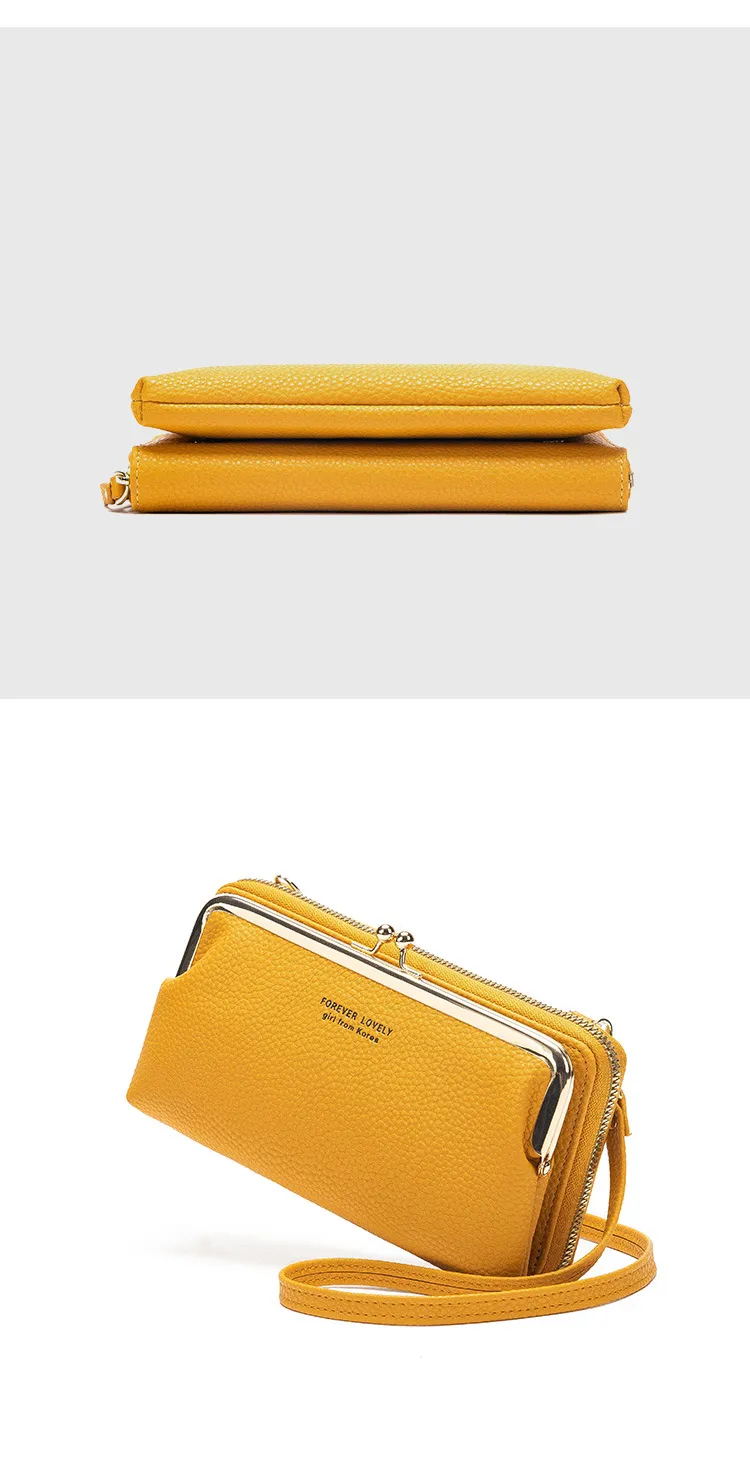 Candy Color Fashion Large Capacity Mobile Phone Bag Women's Wallet Bag Square PU Leather Change Hand Bag display picture 17