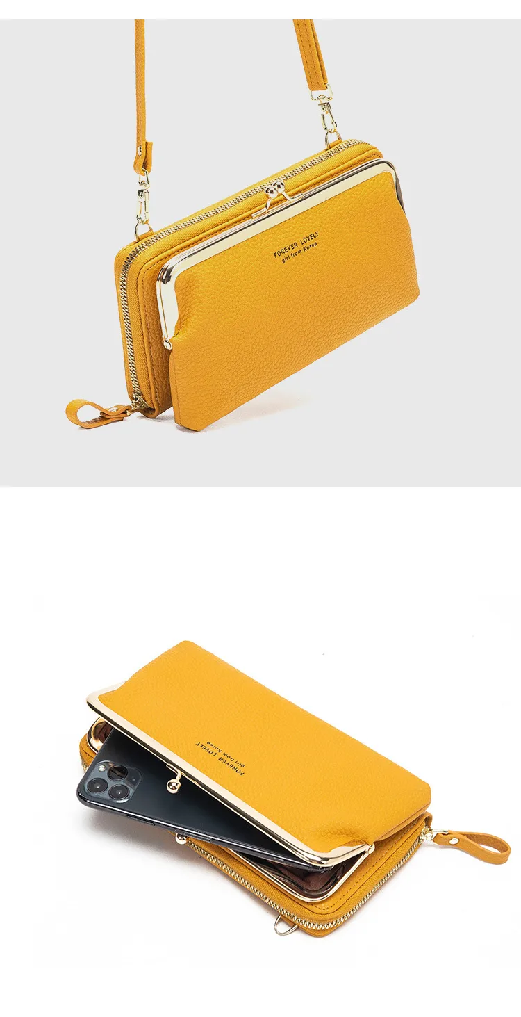 Candy Color Fashion Large Capacity Mobile Phone Bag Women's Wallet Bag Square PU Leather Change Hand Bag display picture 19