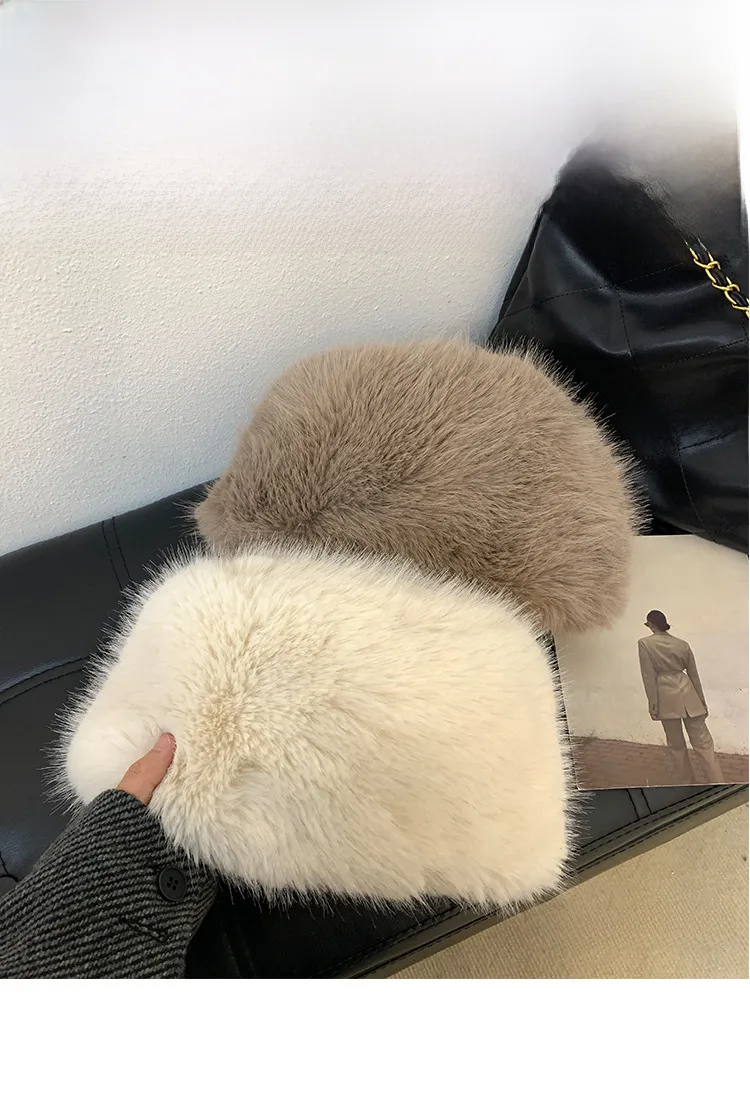 Fur Plush Hat Children's Autumn And Winter Japanese Style Big Head Thickened Warm Cold-proof Ear Protecting Fisherman Hat Shows Small Face display picture 5