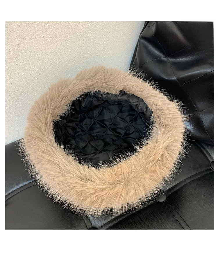 Fur Plush Hat Children's Autumn And Winter Japanese Style Big Head Thickened Warm Cold-proof Ear Protecting Fisherman Hat Shows Small Face display picture 6
