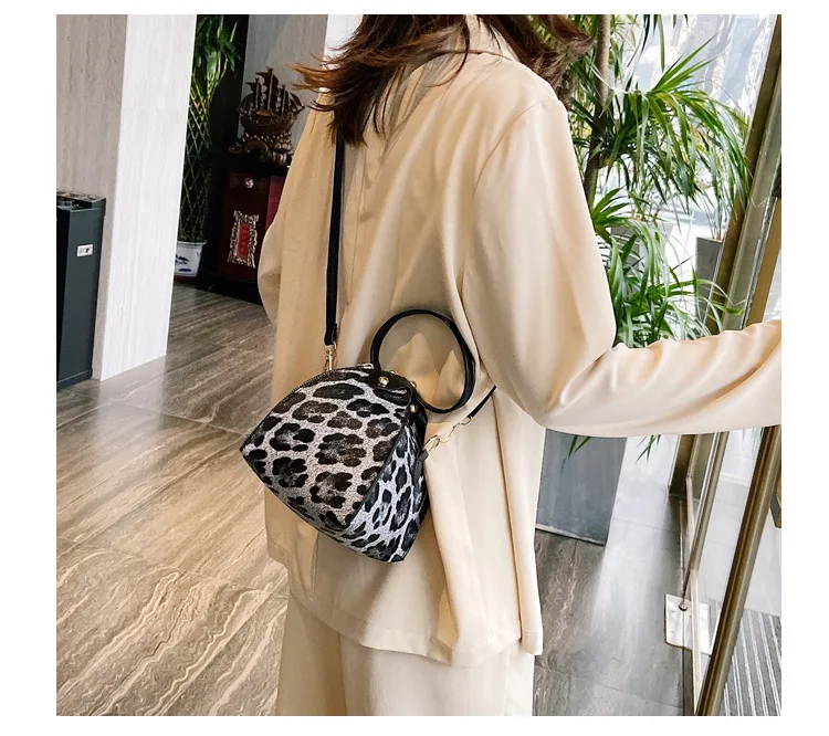 Fashion Leopard Triangle Bag  Korean Style New Arrival Portable Women's Bag Fashionable Women's Shoulder Crossbody Mini Bag display picture 7