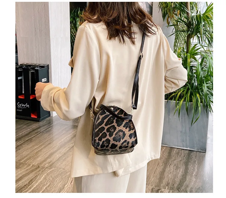 Fashion Leopard Triangle Bag  Korean Style New Arrival Portable Women's Bag Fashionable Women's Shoulder Crossbody Mini Bag display picture 8