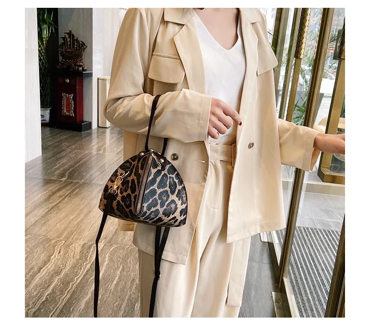 Fashion Leopard Triangle Bag  Korean Style New Arrival Portable Women's Bag Fashionable Women's Shoulder Crossbody Mini Bag display picture 9