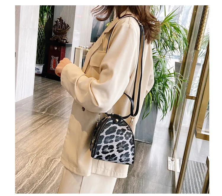 Fashion Leopard Triangle Bag  Korean Style New Arrival Portable Women's Bag Fashionable Women's Shoulder Crossbody Mini Bag display picture 12
