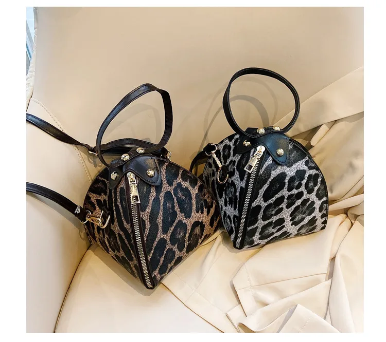 Fashion Leopard Triangle Bag  Korean Style New Arrival Portable Women's Bag Fashionable Women's Shoulder Crossbody Mini Bag display picture 21