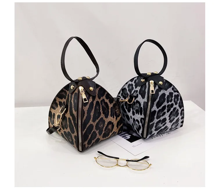 Fashion Leopard Triangle Bag  Korean Style New Arrival Portable Women's Bag Fashionable Women's Shoulder Crossbody Mini Bag display picture 28