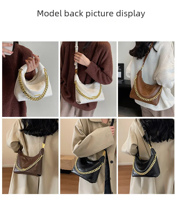 This Year's Popular Bag Women's Large Capacity  New Autumn And Winter Texture Rhombus Chain Shoulder Bag Popular Bucket Bag display picture 6