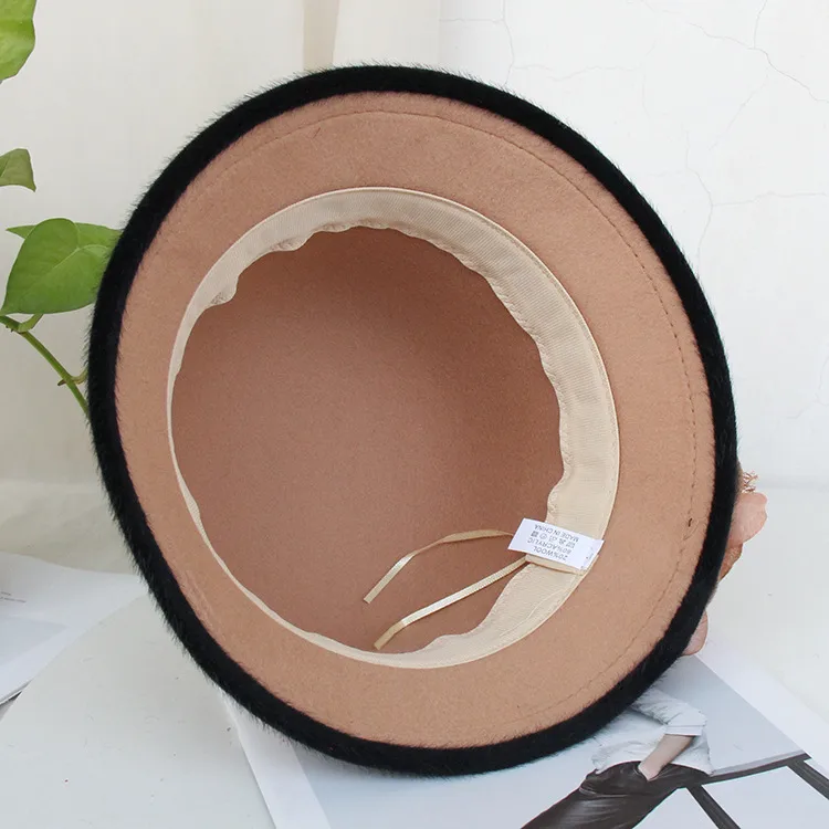 Woolen Hat Women's Autumn And Winter British Socialite Feather Mesh Bowler Hat Korean Casual  Fisherman Hat Basin Hat Trendy display picture 6