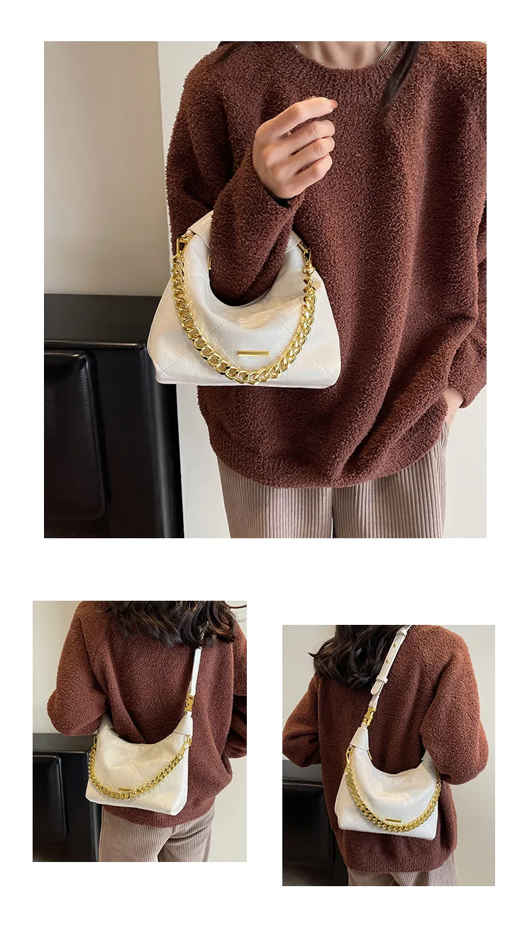This Year's Popular Bag Women's Large Capacity  New Autumn And Winter Texture Rhombus Chain Shoulder Bag Popular Bucket Bag display picture 9