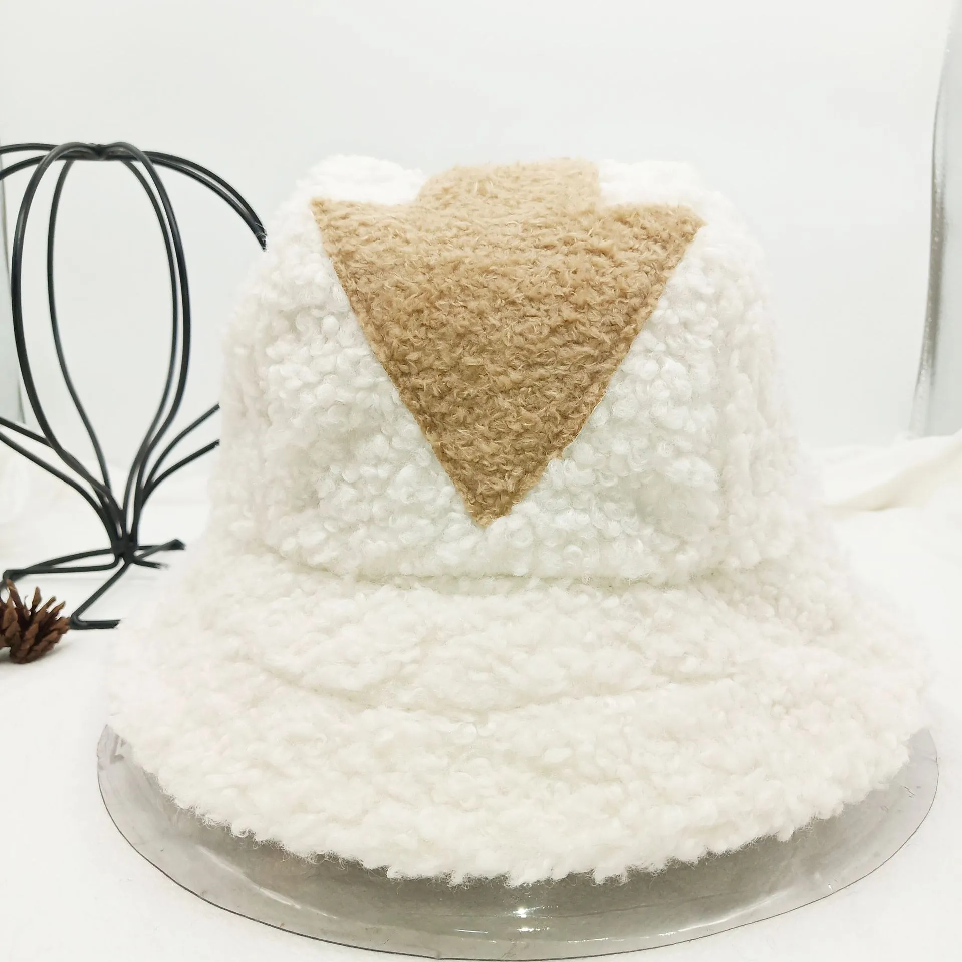 Arrow Lamb Wool Fisherman Hat Autumn And Winter Warm   Hat New  In Stock Wholesale Basin Hat display picture 5