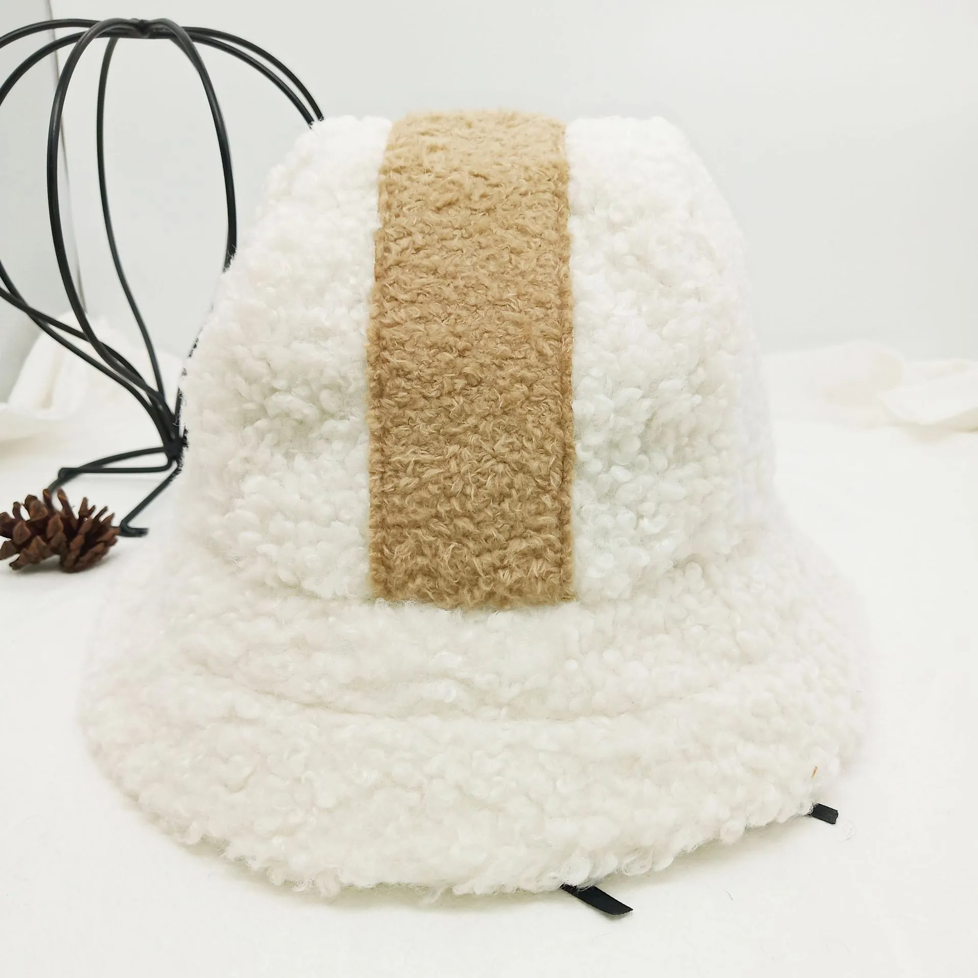 Arrow Lamb Wool Fisherman Hat Autumn And Winter Warm   Hat New  In Stock Wholesale Basin Hat display picture 6