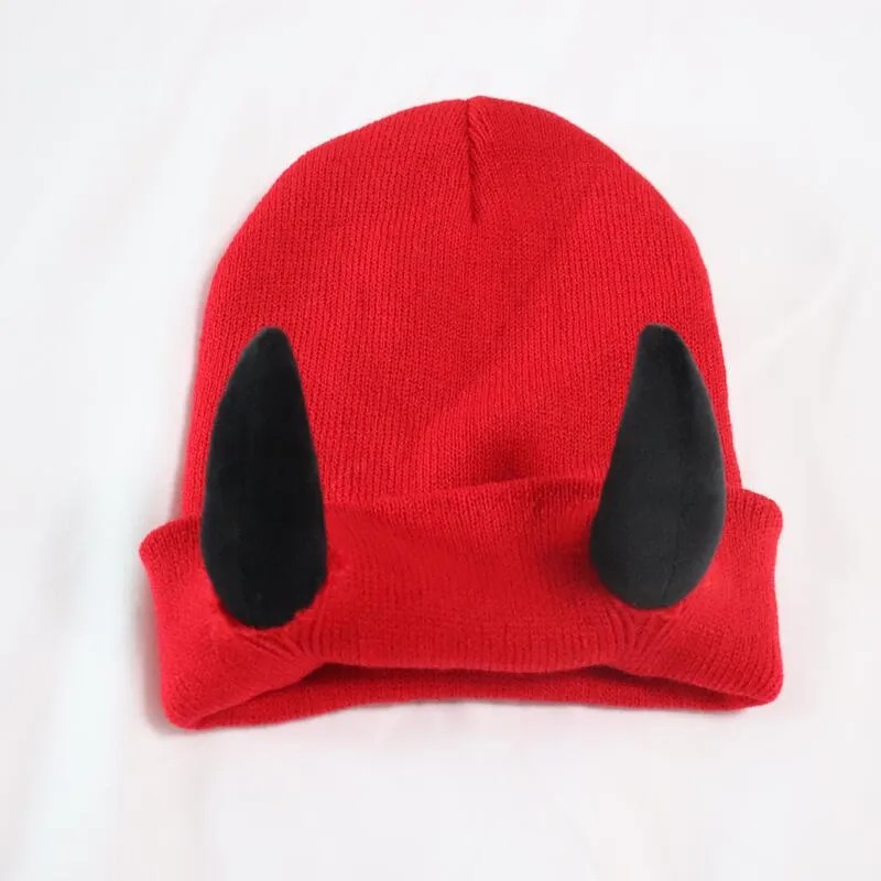 Little Devil Knitted Hat Men's Trendy  Ear Protection Wool Hat Women's Autumn And Winter Warm Big Head Circumference Couple Hat display picture 3