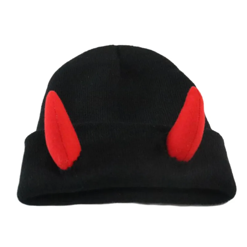 Little Devil Knitted Hat Men's Trendy  Ear Protection Wool Hat Women's Autumn And Winter Warm Big Head Circumference Couple Hat display picture 5